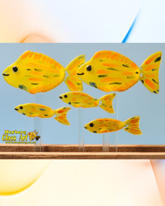 SOLD! Garden Ornament - Yellow Family of Fish