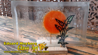Tray Plate - Sunset behind palms (32x20cm)