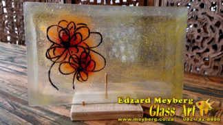Tray Plate - Yellow with orange flowers (32x20cm)